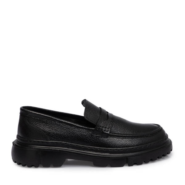 Siyah Hakiki Deri Erkek Loafer - E25S1AY57673-A41 - 3