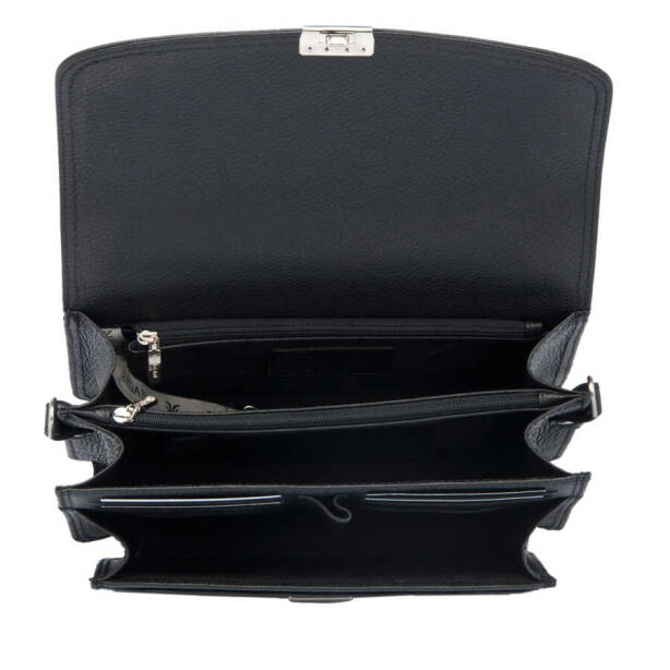 Siyah Hakiki Deri Erkek Portföy Çantası - S1PC00022133-A41 - Tergan