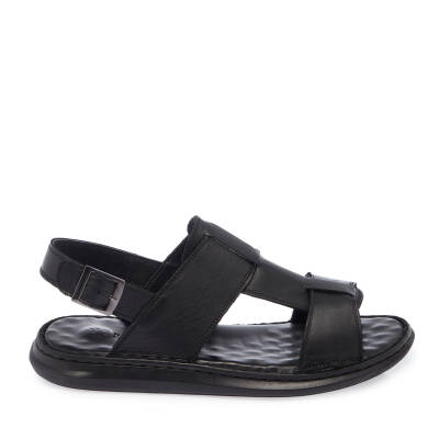  Siyah Deri Erkek Sandalet - E24Y1SN56652-A23 - 3