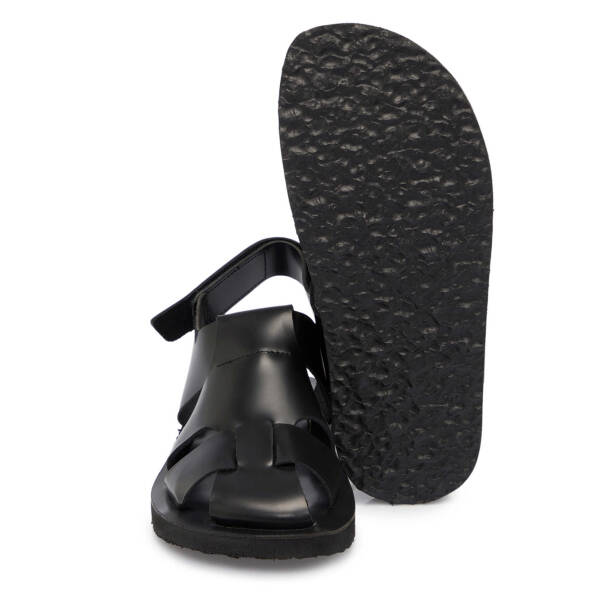Siyah Deri Erkek Sandalet - E24Y1SN56793-A23 - 4