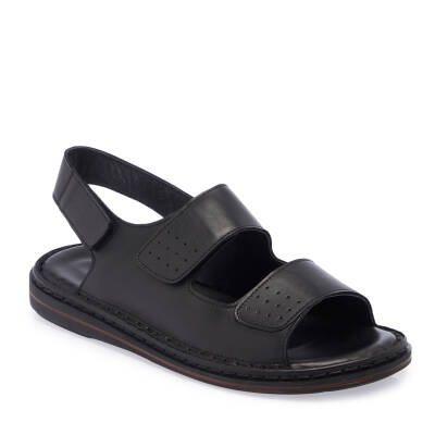 Siyah Deri Erkek Sandalet - E25Y1SN57151-A23 - 1