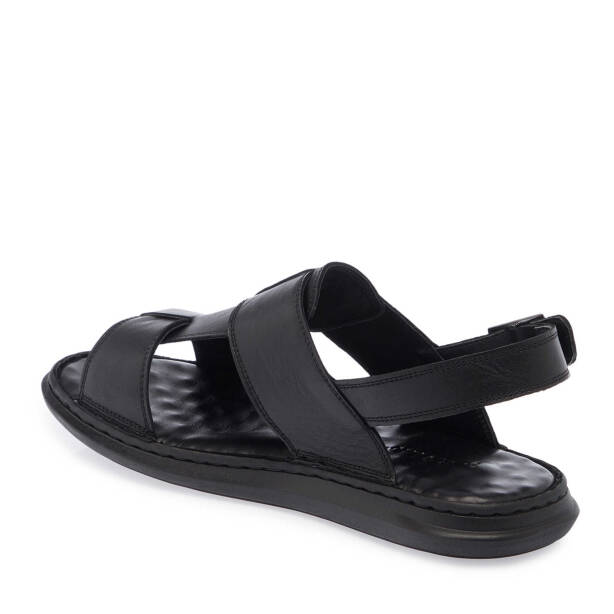 Siyah Deri Erkek Sandalet - E25Y1SN57154-A23 - 2