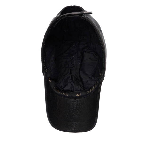 Siyah Deri Erkek Şapka - S1SPK0330004-Q4O - 5