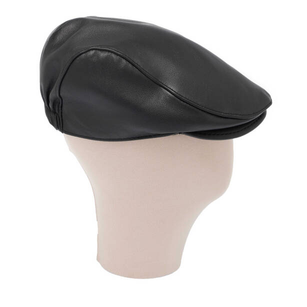 Siyah Deri Erkek Şapka - S1SPK0330005-Q3H - 3