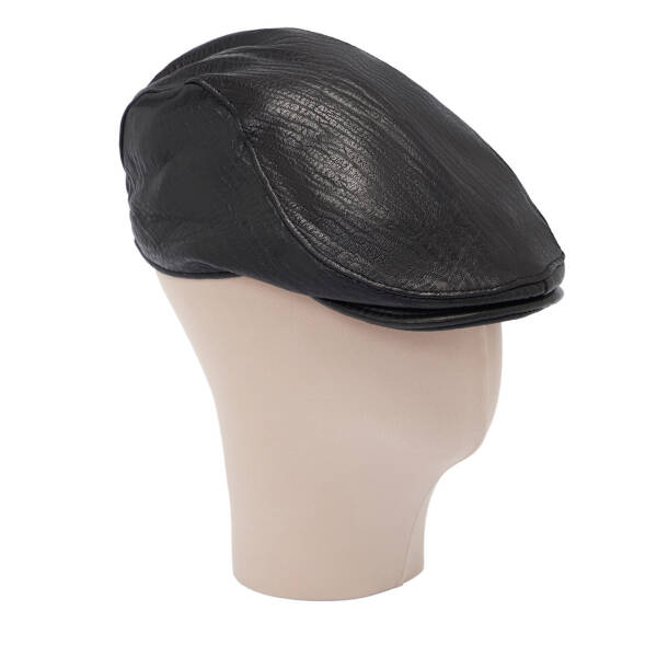 Siyah Deri Erkek Şapka - S1SPK0330005-Q4O - 1