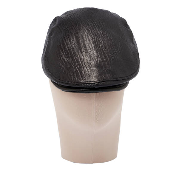 Siyah Deri Erkek Şapka - S1SPK0330005-Q4O - 2