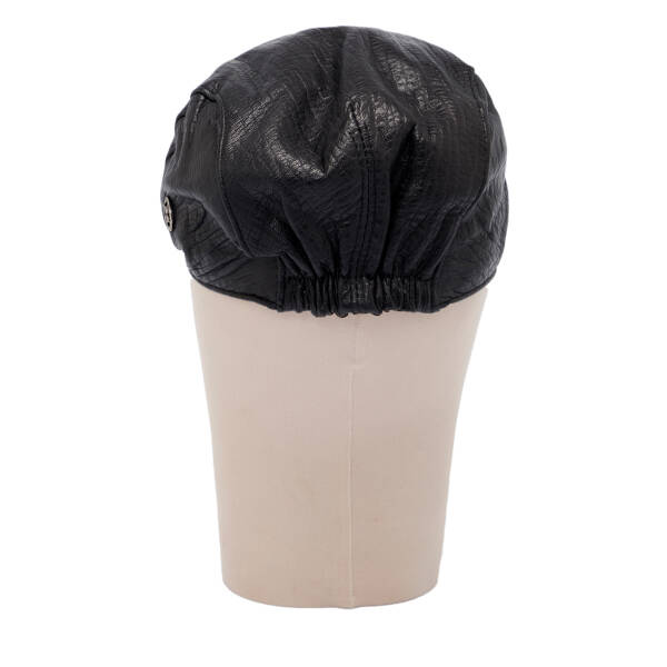Siyah Deri Erkek Şapka - S1SPK0330005-Q4O - 4