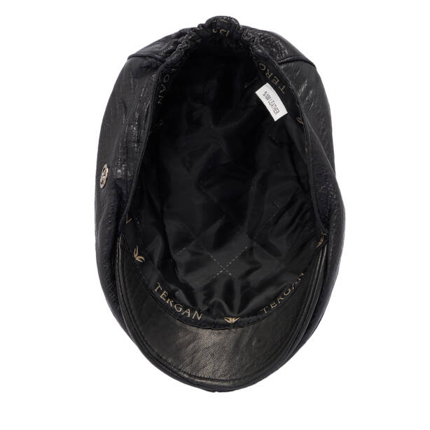Siyah Deri Erkek Şapka - S1SPK0330005-Q4O - Tergan Four Season