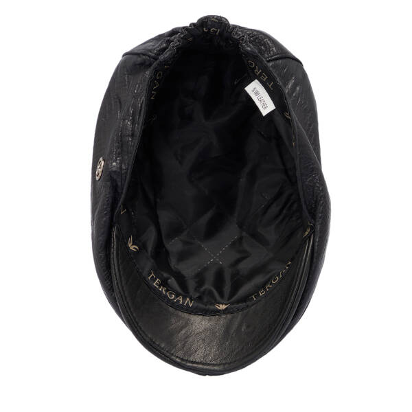 Siyah Deri Erkek Şapka - S1SPK0330005-Q4O - 5