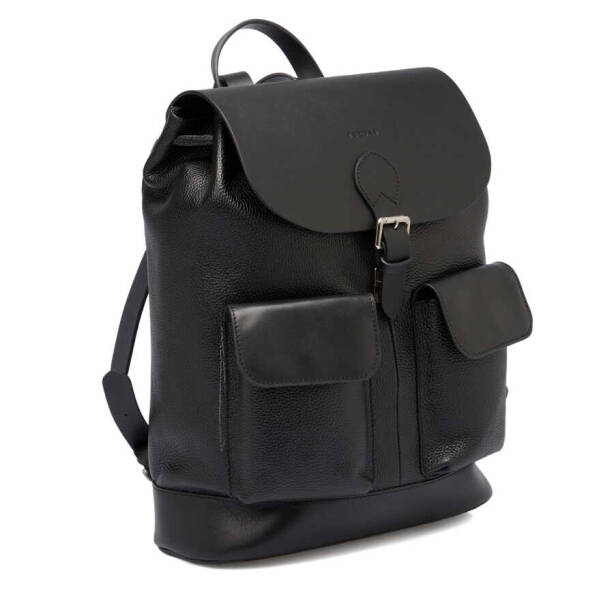 Siyah Deri Erkek Sırt Çantası - S1SR00021463-D3H - 2