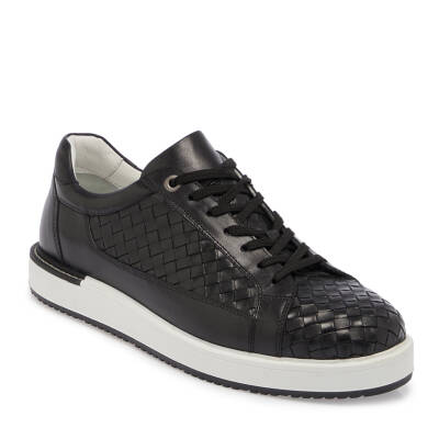  Siyah Deri Erkek Sneaker - E23I1AY56201-A43 