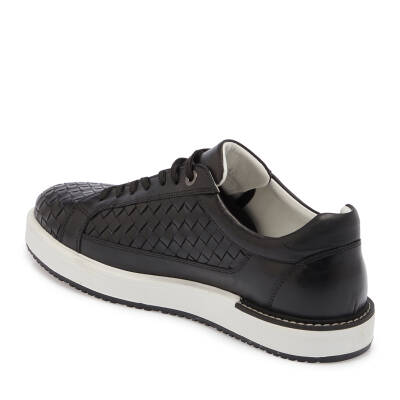  Siyah Deri Erkek Sneaker - E23I1AY56201-A43 - 2