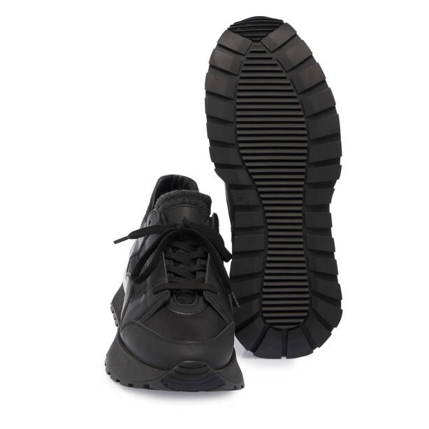 Siyah Hakiki Deri Erkek Sneaker - E23S1AY56358-J0U - 4