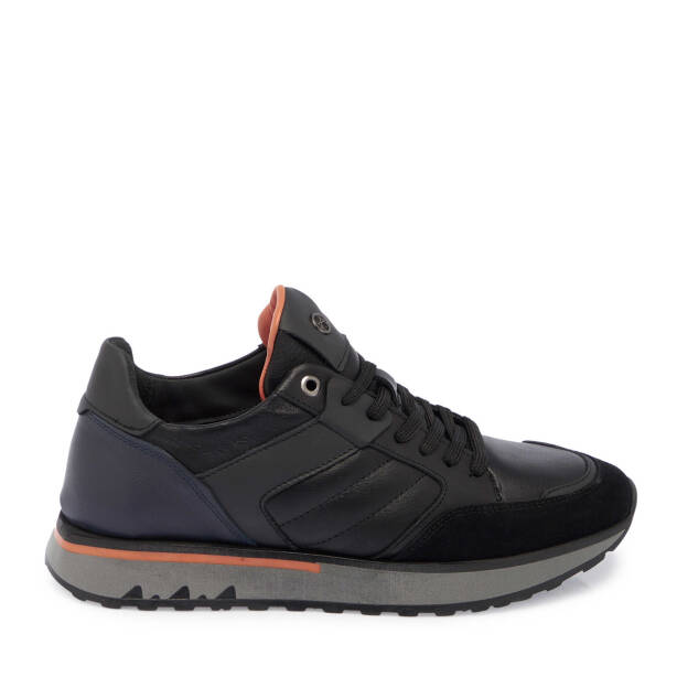 Siyah Deri Erkek Sneaker - E23S1AY56381-A23 - 3