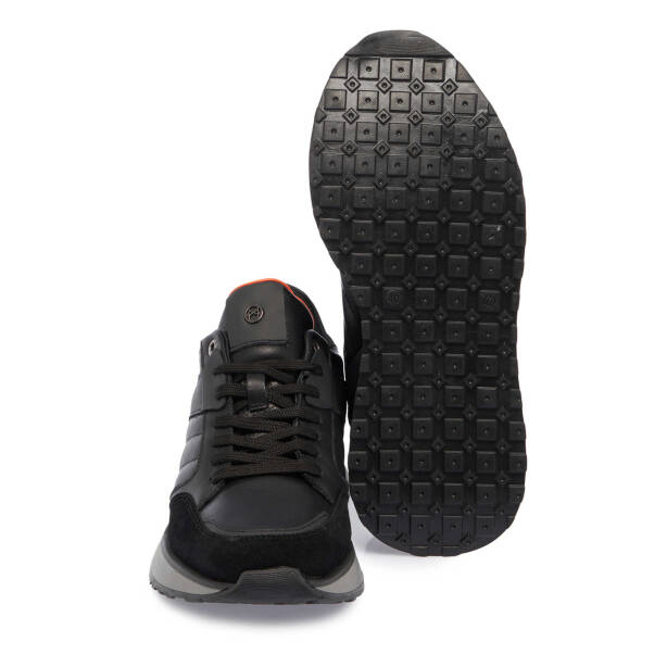 Siyah Deri Erkek Sneaker - E23S1AY56381-A23 - 4