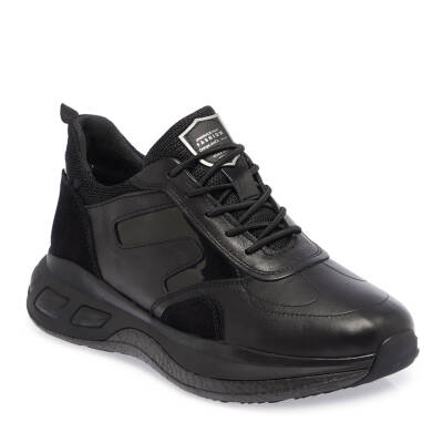  Siyah Deri Erkek Sneaker - E23S1AY56385-A23 - 1