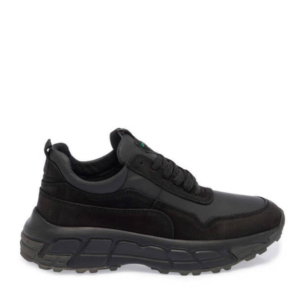 Siyah Deri Erkek Sneaker - E23S1AY56387-A23 - 3