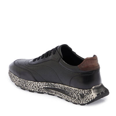  Siyah Deri Erkek Sneaker - E23S1AY56494-A41 - 2