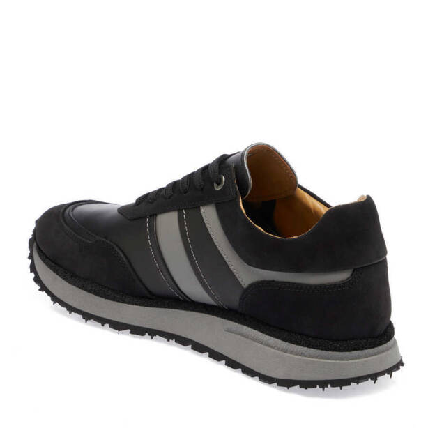 Siyah Deri Erkek Sneaker - E23S1AY56496-A23 - Tergan