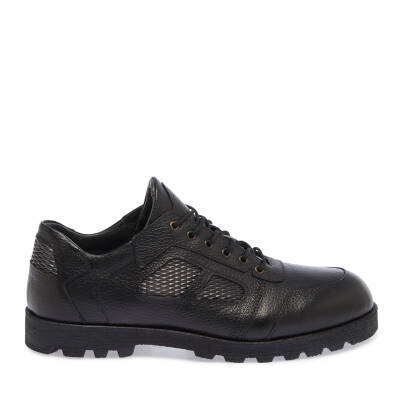 Siyah Deri Erkek Sneaker - E23S1AY56505-A41 - 3