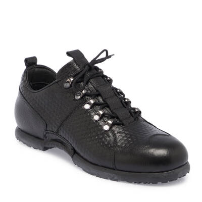 Siyah Deri Erkek Sneaker - E23S1AY56506-M2S - 1