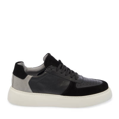 Siyah Deri Erkek Sneaker - E24I1AY56601-W19 - 3