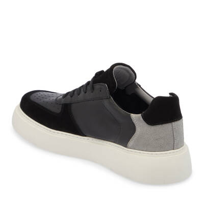  Siyah Deri Erkek Sneaker - E24I1AY56601-W19 - 2