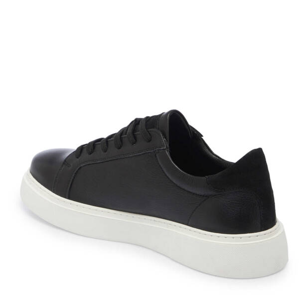 Siyah Hakiki Deri Erkek Sneaker - E24I1AY56603-A23 - 3