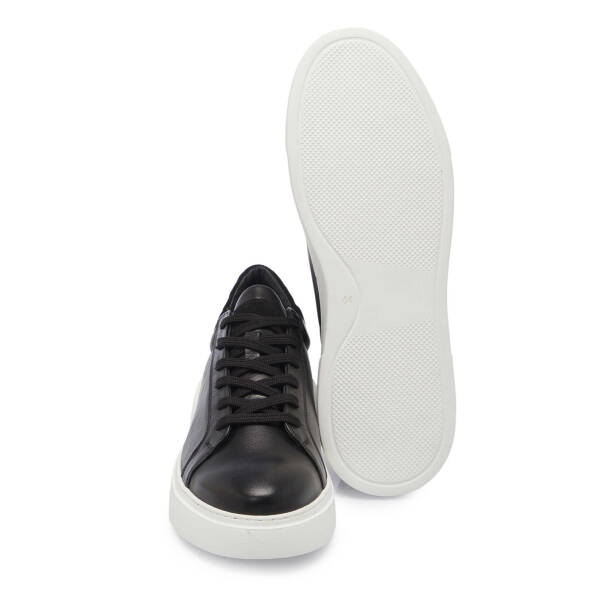 Siyah Hakiki Deri Erkek Sneaker - E24I1AY56603-A23 - 4