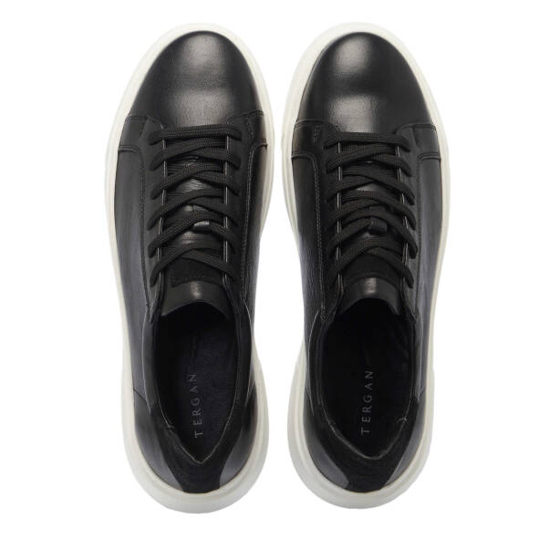 Siyah Hakiki Deri Erkek Sneaker - E24I1AY56603-A23 - 5