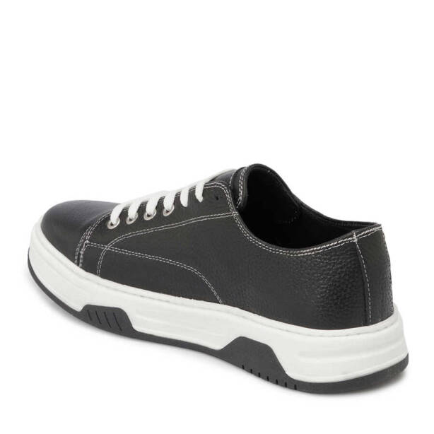 Siyah Deri Erkek Sneaker - E24I1AY56604-A23 - 2