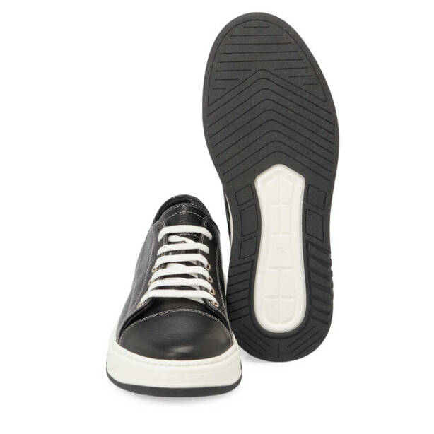 Siyah Deri Erkek Sneaker - E24I1AY56604-A23 - 4