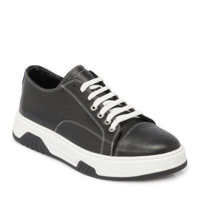  Siyah Deri Erkek Sneaker - E24I1AY56604-A23 