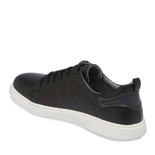 Siyah Deri Erkek Sneaker - E24I1AY56608-A23 - 2