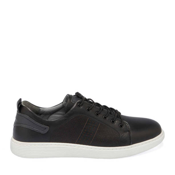Siyah Deri Erkek Sneaker - E24I1AY56608-A23 - 3