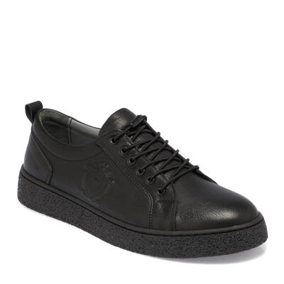  Siyah Deri Erkek Sneaker - E24I1AY56609-A23 