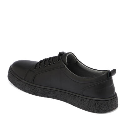  Siyah Deri Erkek Sneaker - E24I1AY56609-A23 - 2