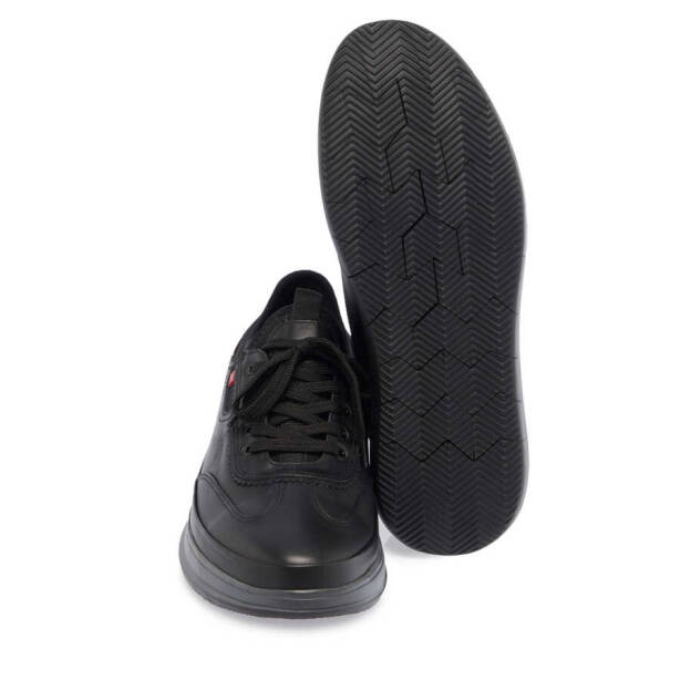 Siyah Deri Erkek Sneaker - E24I1AY56615-A23 - 4