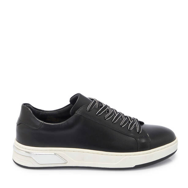 Siyah Deri Erkek Sneaker - E24I1AY56616-A23 - 3