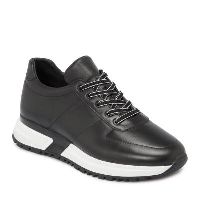 Siyah Deri Erkek Sneaker - E24I1AY56617-A23 - 1