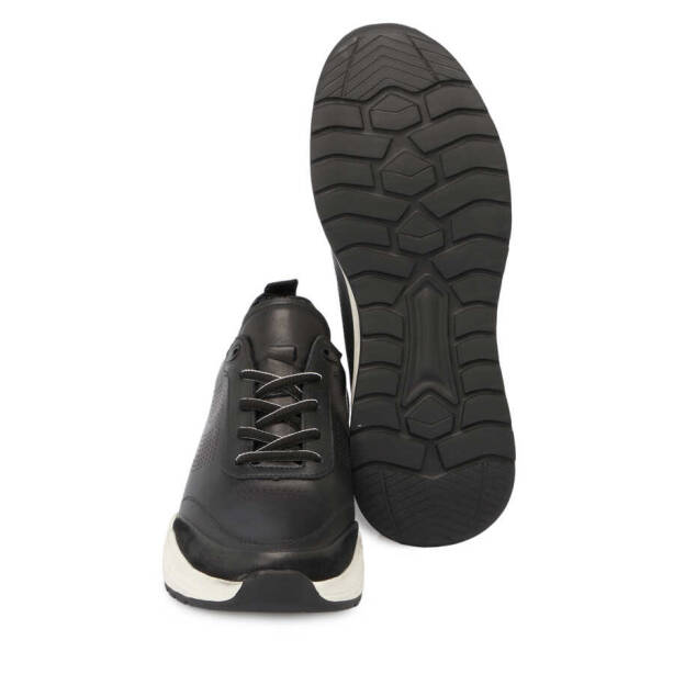 Siyah Deri Erkek Sneaker - E24I1AY56618-A23 - 4