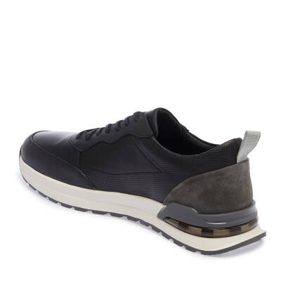  Siyah Deri Erkek Sneaker - E24I1AY56619-A23 - 2