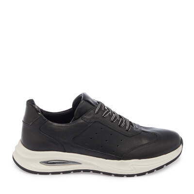 Siyah Deri Erkek Sneaker - E24I1AY56620-A23 - 3