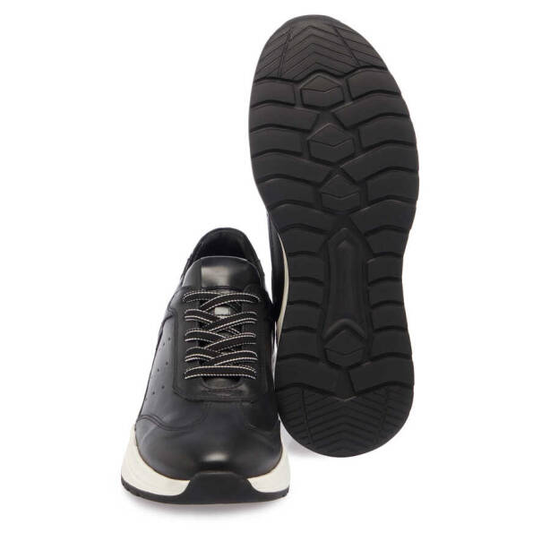 Siyah Deri Erkek Sneaker - E24I1AY56620-A23 - 4