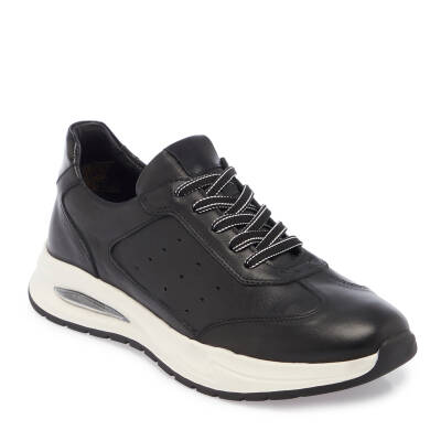  Siyah Deri Erkek Sneaker - E24I1AY56620-A23 - 1