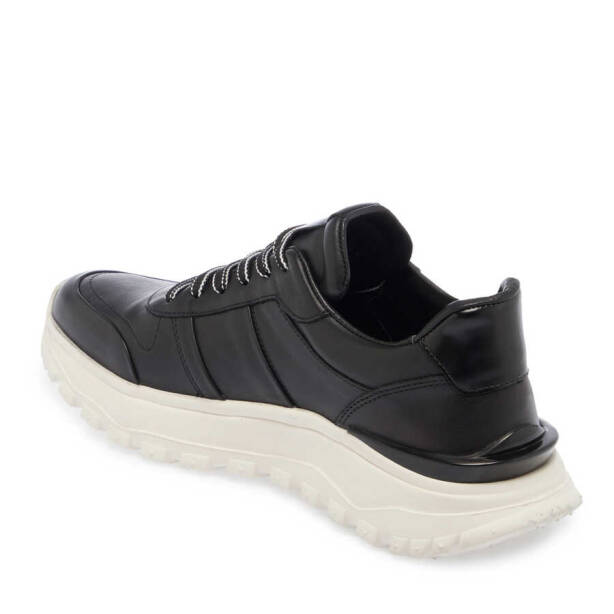 Siyah Deri Erkek Sneaker - E24I1AY56621-A23 - 2