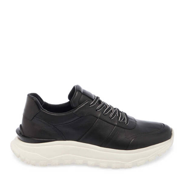 Siyah Deri Erkek Sneaker - E24I1AY56621-A23 - 3