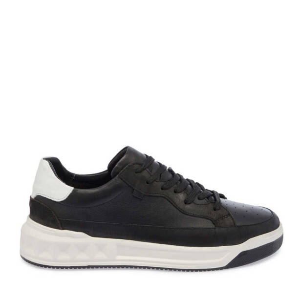 Siyah Deri Erkek Sneaker - E24I1AY56622-A23 - 3