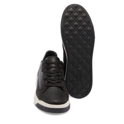 Siyah Deri Erkek Sneaker - E24I1AY56622-A23 - 4