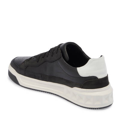  Siyah Deri Erkek Sneaker - E24I1AY56622-A23 - 2